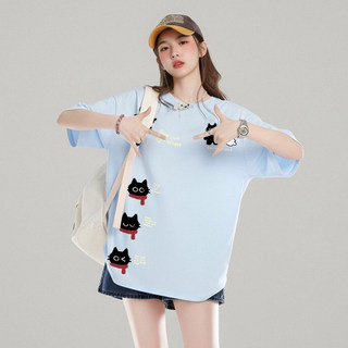HIIXIIVI 2026 Mùa Hè Cotton Tee Phong Cách Hàn Quốc Nữ Tay Ngắn Thời Trang Unisex Cổ Tròn Rời Plus Kích Thước Áo Thường Ngày