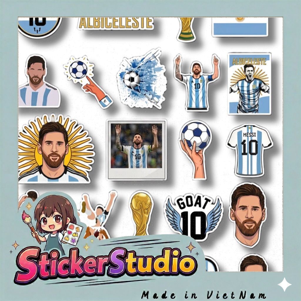 20/60/100 sticker ronaldo và messi để trang trí world cup 2026