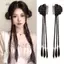 DELMER 2 Cái Xoắn Bím Dài, Phong Cách Mới Hanfu Mũ Đấm Bốc Tóc Giả Bím Tóc Giả, Kẹp Móng Vuốt Mát Lông Tơ Chiên Bột Đôi Đuôi Ngựa Tóc Giả Đảng