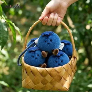 AqToCna Mô Phỏng Dễ Thương Blueberry Sang Trọng Búp Bê Móc Khóa Vô Tội Mặt Túi Quyến Rũ Đồ Chơi Nhồi Bông Cho Trẻ Em Nữ Xe Bapa Trang Trí AqToCna