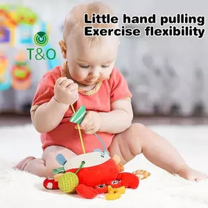 Đồ chơi cổ vũ dây rút treo giường cho bé Sơ sinh Lục lạc kéo Đồ chơi dây kéo Đồ chơi động vật hoạt hình Đồ chơi giáo dục Montessori [mới]