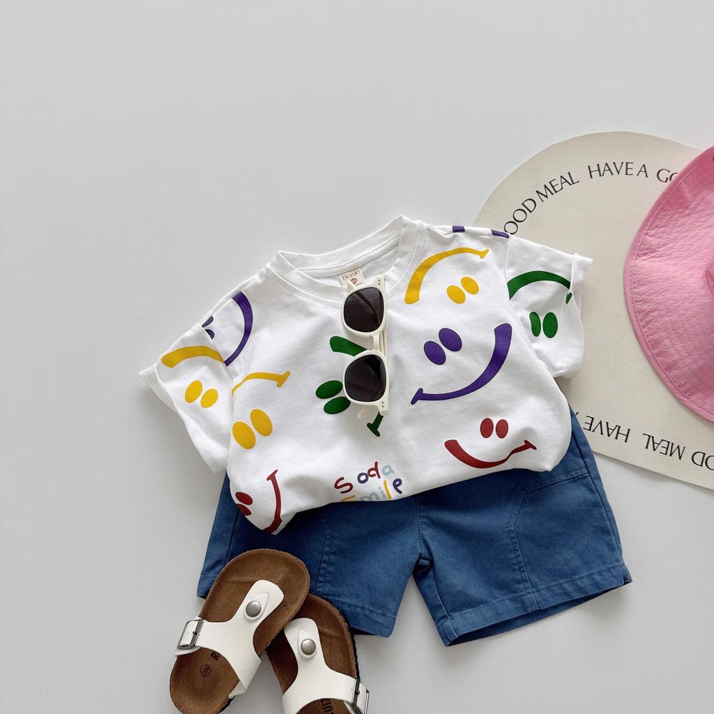 Bộ quần áo COTTON SMILE CHO BÉ TRAI, Bộ quần áo đi học đi chơi cho bé