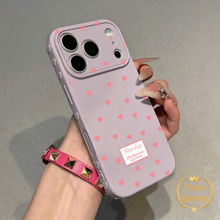 Tương thích với iPhone 17 16 15 13 14 11 12 Pro Max XR X XS Max Air 7 8 Plus SE Full Màn Hình Trái Tim Bong Bóng Trái Tim Màu Hồng