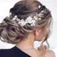 PNPIA- Cây nho tóc cô dâu với ngọc trai và lá kim cương giả Mũ đội đầu đám cưới nữ Prom và các dịp thời trang