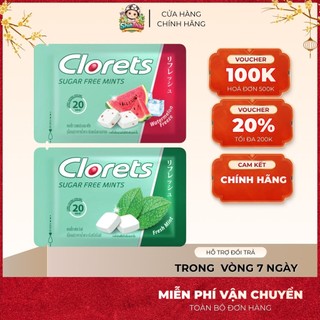 [VỊ BẠC HÀ/ DƯA HẤU] Kẹo Ngậm Thơm Miệng Không Đường Clorets Watermelon Mint Candy 16,8 g