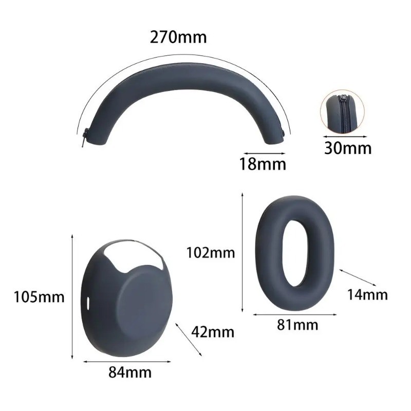 Dành Cho Sony WH-1000XM6 3in1 Vỏ Mềm Silicon Thân Thiện Với Da Cho Tai Nghe Sony Chống Mòn Bịt Tai Bảo Vệ Tai Nghe Headbeam Vỏ