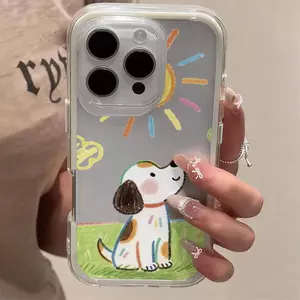 Ốp lưng iPhone 15 họa tiết mặt trời và chó hoạt hình độc đáo tiện dụng hàng ngày