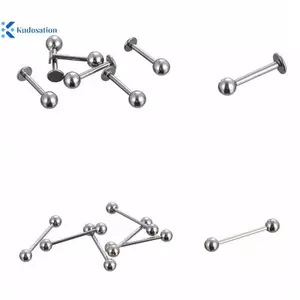 Kudosation Thép không gỉ Body Piercing Jewelery Lông mày Lưỡi Bar Labret Môi Mũi Nhẫn Đẹp