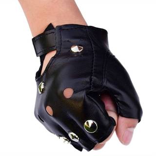 [PCW-T] Găng tay ngắn không ngón bằng da Bla Rivets Stud Găng tay nửa ngón thời trang