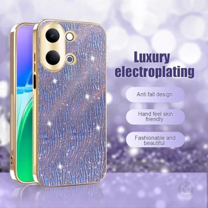 Ốp điện thoại gợn nước lấp lánh cho VIVO Y05 Y19S Y21D Y03 Y18 Y39 Y31 Y11D Y50 Y30 V40 V29 Pro V60 V50 V70E Lite V29E V70FE Y100 Y200 Y300 Y400 Vỏ chống sốc bảo vệ Camera