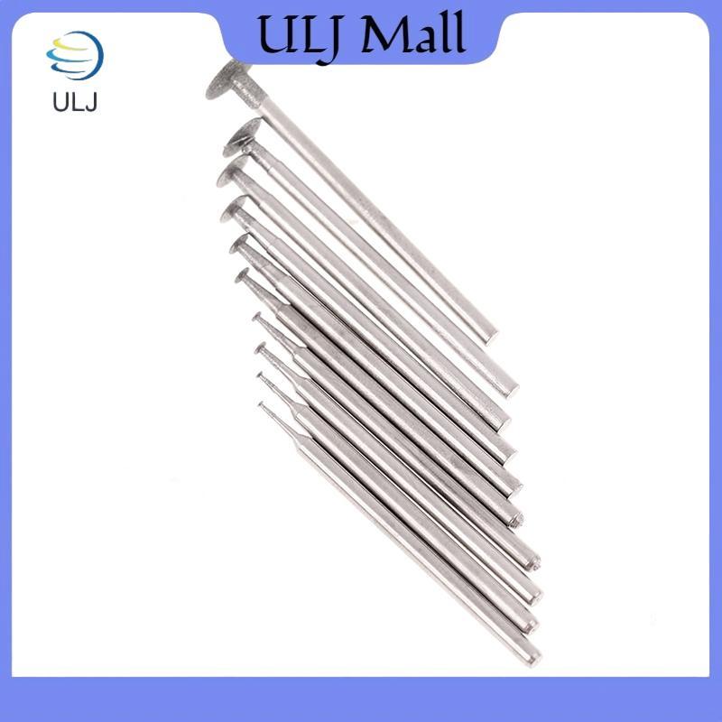ULJ 10 CÁI Bộ mũi mài siêu mỏng Đầu chữ T Chân gắn điểm cho dụng cụ quay Phụ kiện khắc thủy tinh bằng đá.