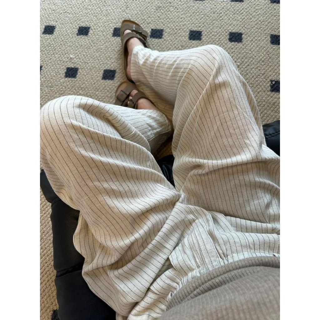 [Giảm giá trong thời gian có hạn] Quần Pyjama dáng rộng Nhật Bản dành cho nữ Mùa hè 2026 Phong cách mới Thời trang mềm mại Thoải mái Quần dài sọc mỏng sọc rộng