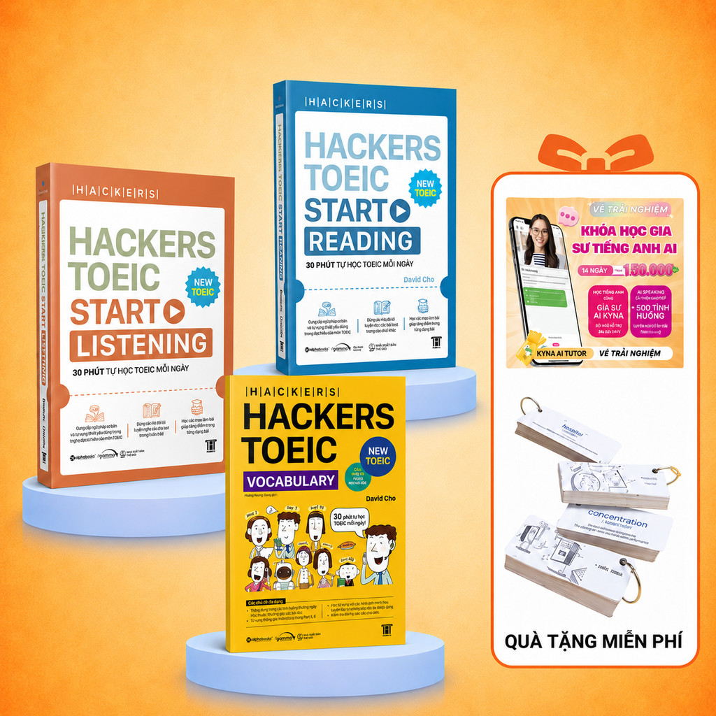 Sách – Combo Hackers TOEIC Vocabulary + Reading + Listening – Học TOEIC Bài Bản, Có Lời Giải (gamma)