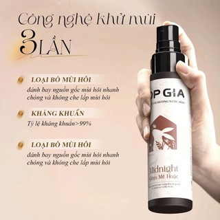 [COMBO 3 Chai] Xịt Thơm Vải TOPGIA 100ml Khử Mùi Kháng Khuẩn 99%, Lưu Hương, Chống Ẩm Mốc Quần Áo