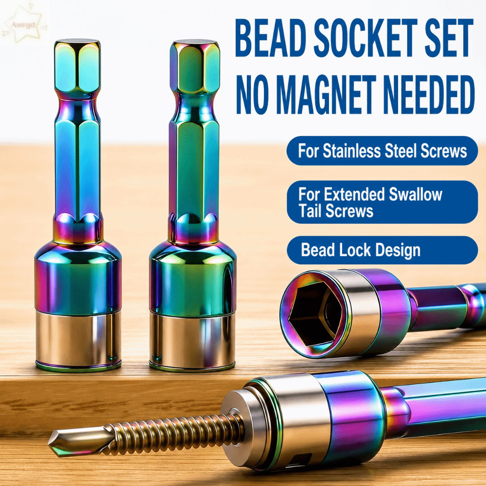 AWNGD 1 / 5 Cái Tay tuốc nơ vít khí nén, Ổ cắm nhiều màu sắc có độ cứng cao 8mm, Ổ cắm chuôi lục giác loại kẹp chống mài mòn đa năng cho tuốc nơ vít khí nén