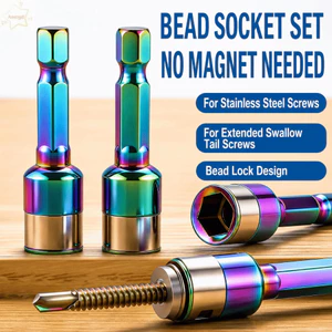 AWNGD 1 / 5 Cái Tay tuốc nơ vít khí nén, Ổ cắm nhiều màu sắc có độ cứng cao 8mm, Ổ cắm chuôi lục giác loại kẹp chống mài mòn đa năng cho tuốc nơ vít khí nén