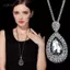 AqToCna Vintage Dây Xích Dài Mặt Dây Chuyền Nelace Cho Nữ Thời Trang Màu Xám Giọt Nước Pha Lê Áo Len Dây Chuyền Trang Sức Dự Tiệc Quà Tặng AqToCna