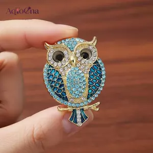 AqToCna Cú Thổ Cẩm Kim Loại Động Vật Pin Nữ Kim Cương Giả Trang Sức Thời Trang Quà Tặng Phụ Kiện Cho Áo Khăn Đầm AqToCna