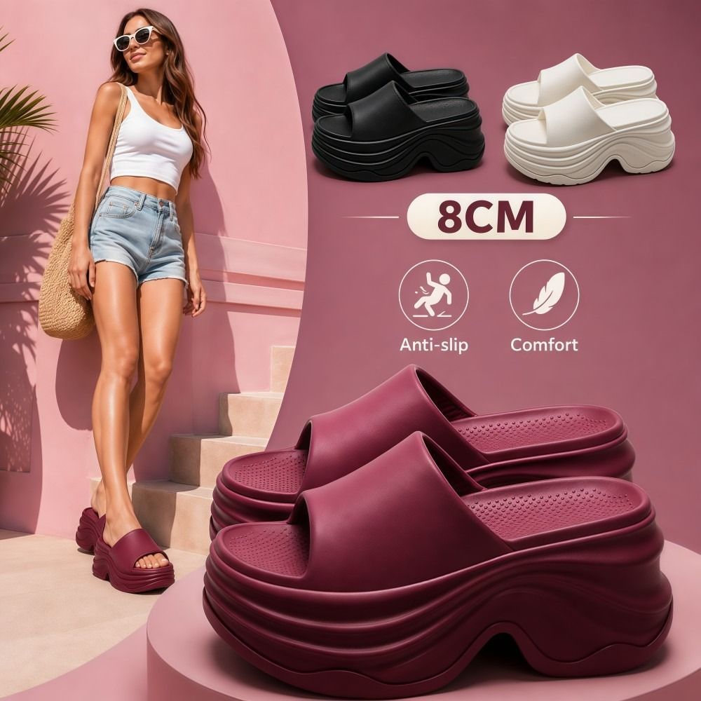 Dép Nữ FEDAOG, Dép Gót Dày Đế 10CM Đế Tăng Chiều Cao, Chống Trơn Trượt Hợp Thời Trang Chống Mùi Bước Cảm Giác EVA Dép Mát Trong Nhà Ngoài Trời