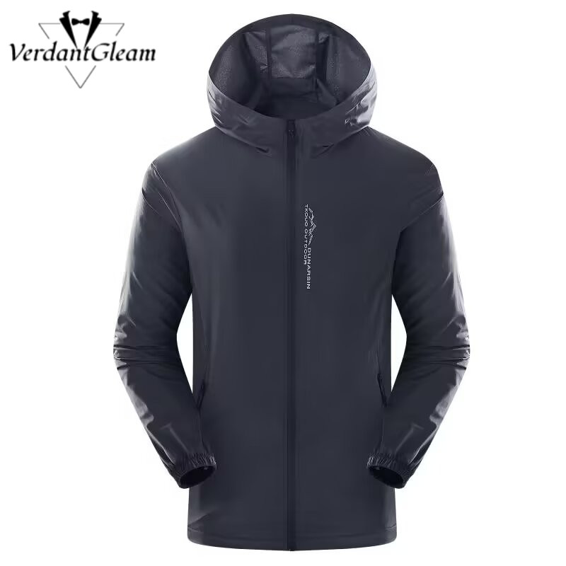 VG Nam Nhẹ Thoáng Khí Chống Nắng Có Mũ Trùm Đầu Dây Kéo Thể Thao Ngoài Trời Lá Chắn Gió Áo Khoác