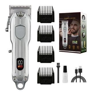 Tông Đơ Cắt Tóc LED Không Dây Sạc Pin Động Cơ Mạnh Tỉa Râu Hot 2026