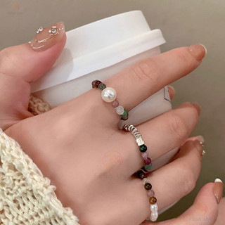 Nhẫn đính cườm pha lê họa tiết 3D màu sắc, phụ kiện thời trang cao cấp