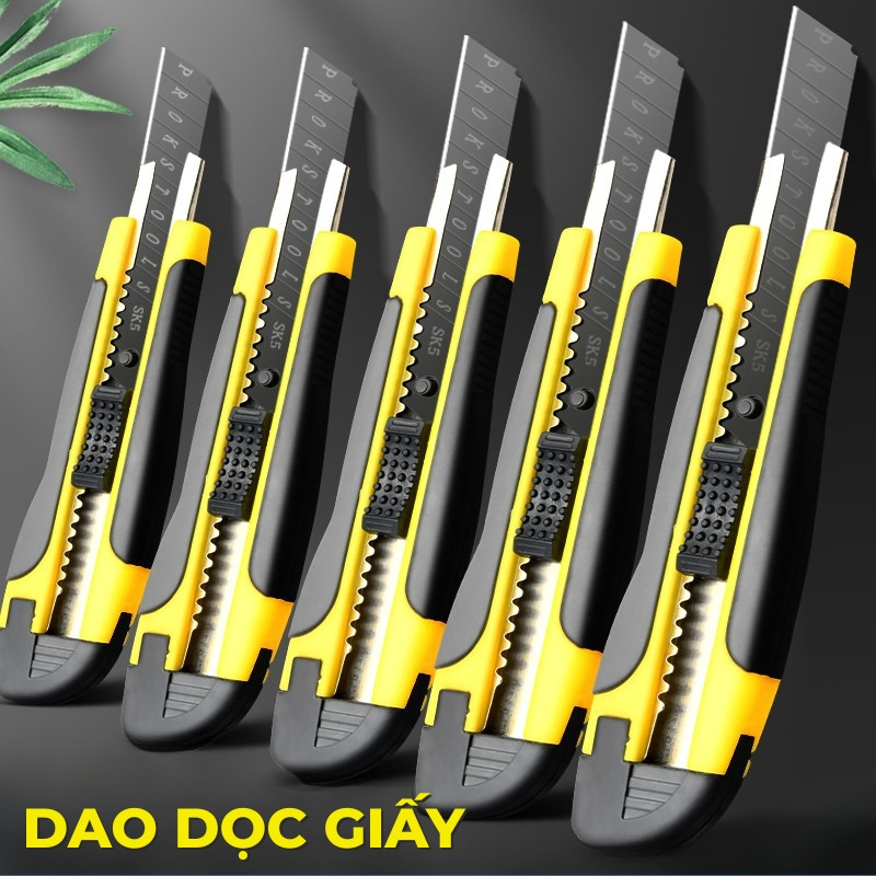 Dao Rọc Giấy Titanium Combo 10 Lưỡi – Dao Rọc Đa Năng Cao Cấp, Thiết Kế Tiện Dụng, Bền Đẹp An Toàn Sử Dụng