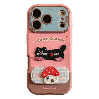 Ins Thêu Chó Mèo Hoạt Hình Silicon Có Gương Giá Đỡ Cho Iphone 17 17pro 16 15 14 11 12 13 PRO MAX Vỏ Bảo Vệ MT2731