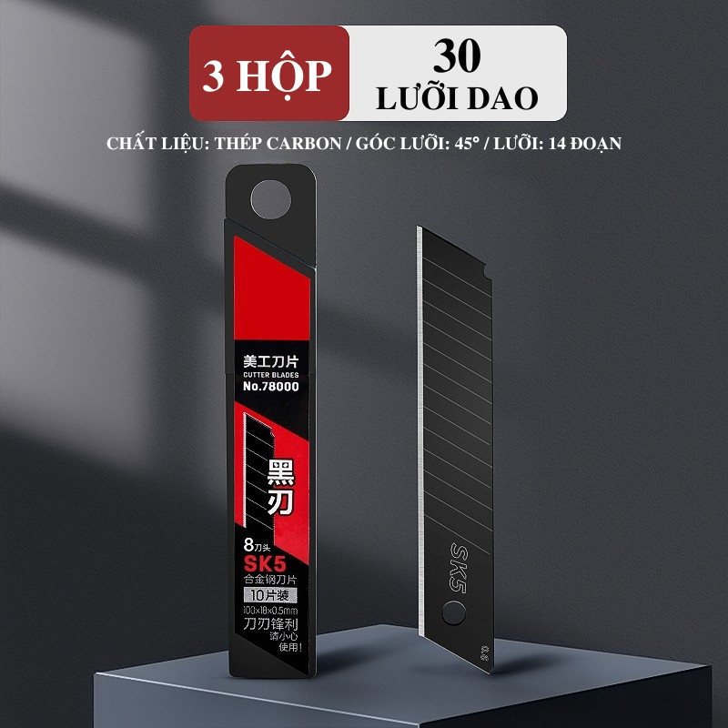 Lưỡi dao rọc giấy titanium siêu sắc – Combo đa năng 10/20/30/50 lưỡi dao chất lượng cao, bền và tiện dụng