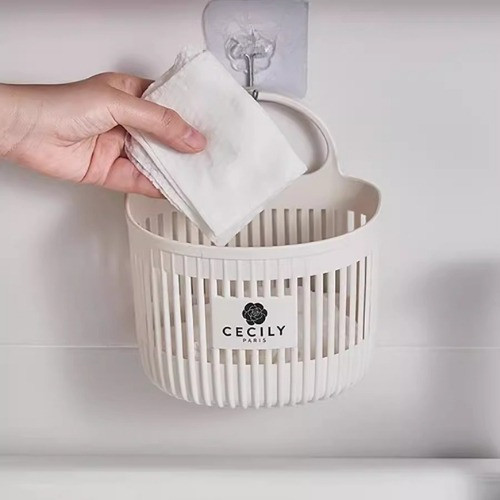 Set 2 rổ treo tường đa năng thiết kế thông minh thoát nước, chống ẩm, treo tường tiện lợi
