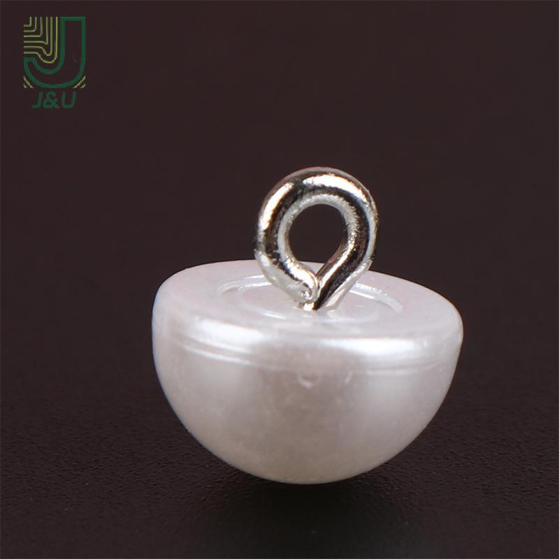 J & U 10 Cái 10mm / 12mm Nấm Giả Nhựa Áo Sơ Mi Hình Bán Nguyệt Ngọc Trai Nút Chân Cho Quần Áo May Trang Trí DIY Mới