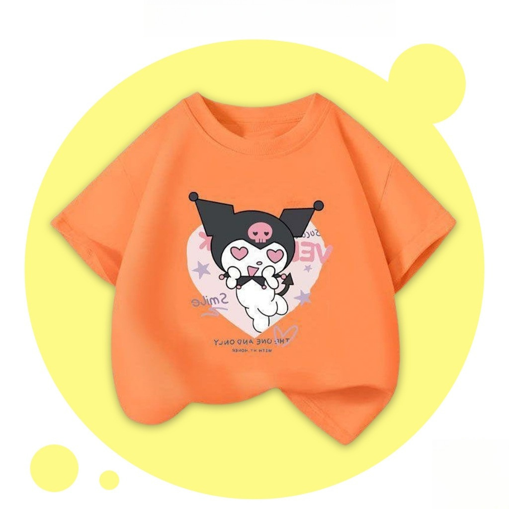 Áo thun cộc tay bé gái chất liệu cotton mềm thoáng mát thấm hút mồ hôi hình dễ thương