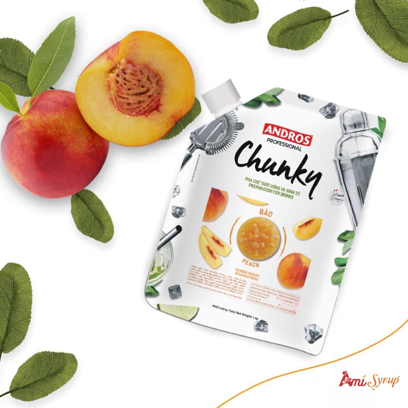 Mứt Trái Cây Chunky Andros Túi 1kg, Đặc Sắc Trái Cây Tự Nhiên, Hoàn Hảo Cho Pha Chế