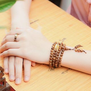 Combo Vòng 108 hạt Omani + Nhẫn theo mệnh (Cùng màu) Trầm Hương Yên Lộc Bàn Tay Phụ Kiện Voi