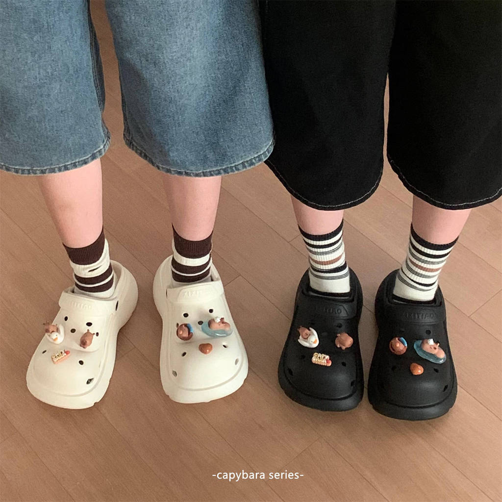 XIXITIAO Dép Dép EVA Đế Dày Tăng Cường Nữ Mùa Hè Đi Biển Sinh Viên Kỳ Nghỉ Capybara