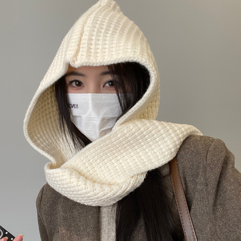 Mũ Khăn Trùm Đầu Hàn Quốc Cho Nữ – Thiết Kế Ấm Áp, Mũ Len Chống Gió Lạnh, Thời Trang Mùa Đông DINO