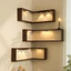 Kệ treo tường góc BAMBOOB, Kệ sách góc treo tường, Kệ nổi tiết kiệm không gian Kệ trưng bày bằng gỗ 90 độ Tổ chức treo tường