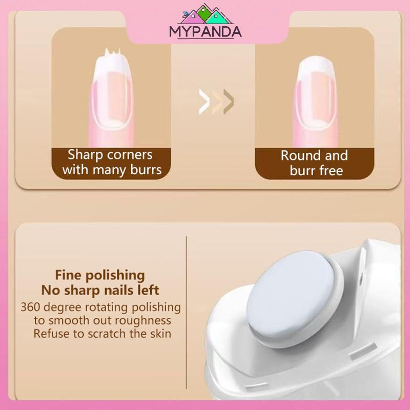 Máy cắt móng tay di động MYPANDA Máy cắt móng tay bằng điện có đèn Máy cắt móng tay đánh bóng Máy cắt móng tay với 3 tốc độ có thể điều chỉnh.