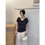 🔥 có hàng sẵn 🔥 2026 Thời trang mùa hè Áo thun cổ cọc ❅Tại one2026 Mùa Hè Mới Phong Cách Hàn Quốc Thời Trang Tất Cả Trận Đấu Cổ Xoay Ôm Tay Ngắn Top Nữ Thiết Kế Xếp Ly Áo Thun Nữ✮