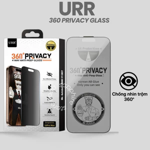 Kính Cường Lực URR Privacy Chống Nhìn Trộm 360° 4 Chiều iPhone 17 Pro Max / 16 / 15 / 14 Series