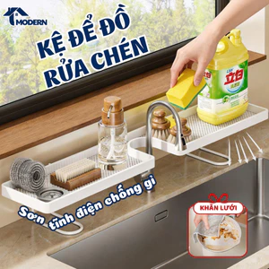 Kệ Để Bồn Rửa Bát Rãnh Chữ U Đa Năng, Giá Để Đồ Rửa Chén Chống Gỉ, Thoát Nước Nhanh Tiện Dụng