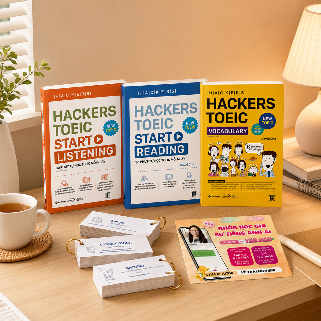 Sách - Lẻ/Combo Hackers TOEIC : VOCABULARY + READING + LISTENING - Kèm lời giải (Gamma books)