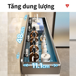 Kệ Để Đồ Nhà Tắm Dán Tường Không Cần Khoan , Thép Carbon Chống Gỉ , Dung Tích Lớn