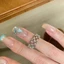 Nhẫn nữ đa năng phong cách cổ điển kiểu Pháp rỗng ren đầy sao