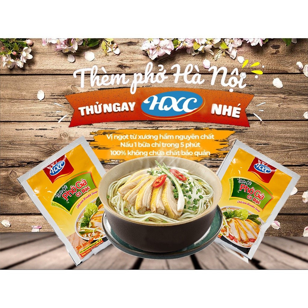 Gói Cốt Phở Gà Cô Đặc HXC 100g tươi ngon, chuẩn vị, an toàn, không cần nêm nếm