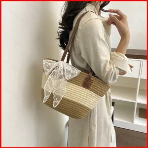 GC2 2026 Túi đeo vai đi biển kỳ nghỉ Túi Tote dệt dung tích lớn nhẹ CG2