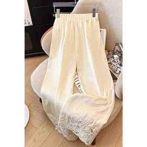 Acetate Mới Phong Cách Trung Hoa Mười Ngàn Kim Thêu Quần Thường Ngày Mùa Hè Phong Cách Mới Rỗng Rời Quần Ống Rộng Niche Hot @ -