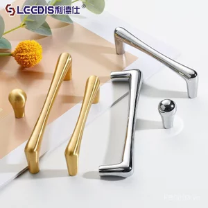 Bán trực tiếp Cửa tủ vàng nguyên khối Tủ tay cầm nhỏ Bắc Âu Tay nắm cửa đơn giản Đồng thau Màu sắc tự nhiên Phụ kiện phần cứng GRFJ
