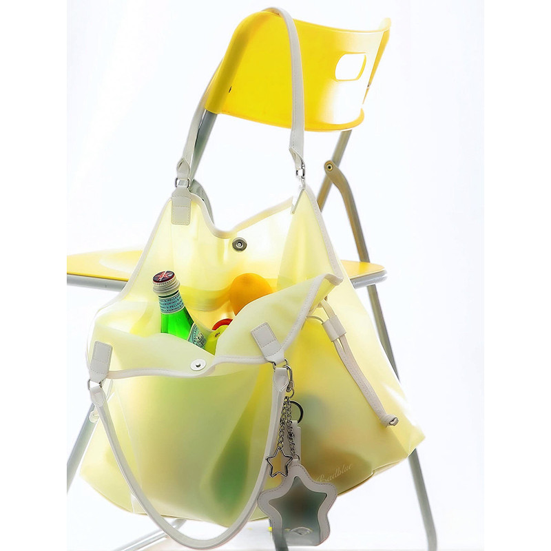 GC2 Mới Trong Suốt PU Đeo Vai Phong Cách Đa Năng Dung Tích Lớn Đi Lại Túi Tote CG2