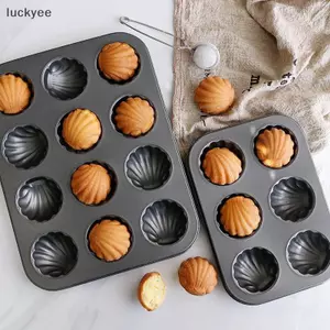 Luckyew 6 / 12 Khe Madeleine Khuôn Thực Phẩm Thép Carbon Vỏ Bánh Chảo Nướng Khuôn Dụng Cụ Máy Nướng Dụng Cụ Nhà Bếp Phụ Kiện Dụng Cụ TQ